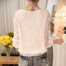 2022 Fashion Summer White Lace Women's Clothing Long Sleeve Chiffon Women Shirts Blouses Blusas Black Women's Tops Blouse 51C