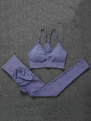ATHVOTAR Two Piece Set Women Seamless Gym Sports Bra and High Waist Leggings Outfits Solid Color Fitness Tracksuit Women