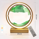 LED艺术减压流沙画沙漏摆件 360度旋转独特装饰沙画