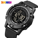 SKMEI Strong Waterproof 50M Sport Digital Army Mens Watch Silicone Strap Stopwatch LED Electronic Wrist Watch Male Black