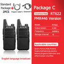 RETEVIS 2件迷你对讲机PMR 446便携式双向无线电ht PTT对讲机RT622便携式电台，适用于狩猎咖啡厅RT22