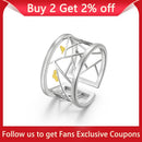 Lotus Fun Real 925 Sterling Silver Open Ring Fine Jewelry Oriental Element Window Decoration Paper-cut Design Rings For Women