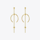 Enfashion Circle Line Dangle Earrings Gold color Earings Stainless steel Drop Earrings For Women Long Earring Jewelry brinco