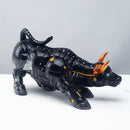 Vilead Abstract Bull Statue Geometric Cattle Sculpture Ornament Animal Figurines Morden Home Living Room Office Desktop Decor