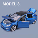 1:32 特斯拉MODEL X MODEL 3 MODEL S 合金汽车模型压铸玩具车 声光儿童玩具 男孩礼物