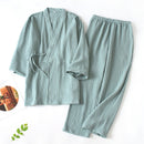 100% Pure Cotton V-Neck Kimono Loungewear Set