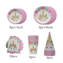 Unicorn Party Supplies Disposable Tableware Set Kids Birthday party Decoration Unicornio Decor Plates Cup Banner Baby Shower