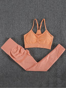 ATHVOTAR Two Piece Set Women Seamless Gym Sports Bra and High Waist Leggings Outfits Solid Color Fitness Tracksuit Women