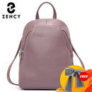 Zency Women's Genuine Leather Backpacks Ladies Fashion Travel Bags Femal Daily Holiday Knapsack Preppy Style Girl's Schoolbag
