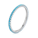 WOSTU Simple Rings 100% 925 Sterling Silver Shimmering Wish Stackable Ring For Women Wedding Original Fashion Jewelry Gift