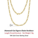 ORSA JEWELS Trendy Men Woman Figaro Chain Necklace 3.3/5/7mm Diamond-Cut Figaro Chain 925 Silver Jewelry Party Gift OSC34