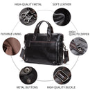 WESTAL Men's Leather Handbags Totes Bags Men Leather Laptop Bags Men's Shoulder Bag Business Briefcases Crossbody Messenger Bag