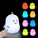 Rabbit LED Night Light Touch Sensor Remote Control 9 Colors Dimmable Timer Rechargeable Silicone Bunny Lamp for Kids Baby Gift