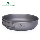 Boundless Voyage Titanium Ultra-light Frying Pan with Folding Handle Outdoor Camping Skillet Griddle Tableware