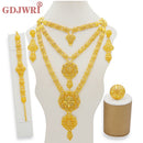 Dubai Jewelry Sets Gold Color Necklace &amp; Earring Set For Women African France Wedding Party Jewelery Ethiopia Bridal Gifts