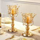 Golden Candle Holder Metal Candlestick Festival Wedding Dining Table Decoration Candle Accessory Desktop Candlesticks Home Decor