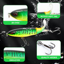 8个装Whopper Plopper 10厘米/14厘米浮水路亚饵人造硬饵摇摆器旋转尾巴渔具3D眼