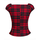 Summer Women Vintage 50s Pinup Peasant Shirts Gingham Inspired Couture Checkered Red 2022 Tops Retro Rockabilly Blouses