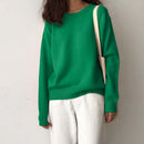 WYWM Cashmere Elegant Women Sweater Oversized Knitted Basic Pullovers O Neck Loose Soft Female Knitwear Jumper