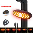 Smart Bike Light Wireless Remote Control Cycling Turning Signal Taillight USB Bicycle Rechargeable Rear Light LED Warning Lamp