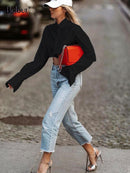 Bclout Casual Crop Top Women Blouses Fashion Turn Down Collar White Shirt Flare Sleeve Blouse Female Autumn Sexy Tops Woman 2022