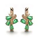 4 Color Noble Natural Zircon Flower Stud Earrings Red Green Color High Quality Earrings For Woman Aesthetic Luxury Jewelry Gift