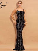 Missord Sequins See Though Women Maxi Long Evening Dresses 2021 Autumn Winter High Neck Wave Elegant Long Sleeve Party Dress