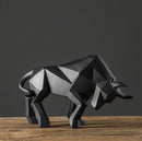 ERMAKOVA Resin Bull Statue Bison Sculpture Decoration Abstract Animal Figurine Room Desk Home Decoration Gift