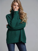 Fitshinling Fashion Woman Winter Sweater Knitwear Hot Sale 6 Colors Solid Women's Turtleneck Sweaters And Pullovers Jumper Sale
