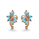 4 Color Noble Natural Zircon Flower Stud Earrings Red Green Color High Quality Earrings For Woman Aesthetic Luxury Jewelry Gift