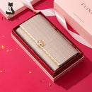 FOXER Women Split Leather Long Wallet Best Gift Female Clutch Bag Credit Card Holder Lady Luxury Coin Purse Fashion Evening Bags