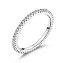 WOSTU Simple Rings 100% 925 Sterling Silver Shimmering Wish Stackable Ring For Women Wedding Original Fashion Jewelry Gift