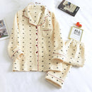 Japanese new style autumn and winter long-sleeved trousers, pure cotton air cotton, warm ladies pajamas, home service sleepwear