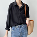 Loose White Shirts for Women Top Turn-down Collar Solid Female Shirts Casual Office Ladies Tops 2022 Spring Summer Blouses 11354