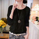 2022 Fashion Summer White Lace Women's Clothing Long Sleeve Chiffon Women Shirts Blouses Blusas Black Women's Tops Blouse 51C