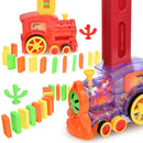 Kids Domino Train Car Set Sound Light Automatic Laying Domino Brick Colorful Dominoes Blocks Game Educational DIY Toy Gift