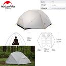Naturehike Mongar 2-3 Person Camping Tent 15D Nylon Upgrade Double Layer Outdoor Tent Ultralight Waterproof Travel Hiking Tent