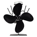 Black Fireplace 4 Blade Heat Powered Stove Fan komin Log Wood Burner Eco Friendly Quiet Fan Home Efficient Heat Distribution