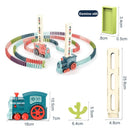 Kids Domino Train Car Set Sound Light Automatic Laying Domino Brick Colorful Dominoes Blocks Game Educational DIY Toy Gift