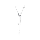 TrustDavis Genuine 925 Sterling Silver  Moon Tassel Star Pendant Short Necklace For Women Wedding S925 Necklace Jewelry DA1027