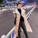 FTLZZ Women Double Sided Down Long Jacket Winter 90% White Duck Down Coat Double Breasted Warm Parkas Snow Outwear