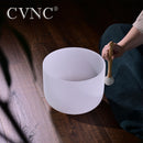 CVNC 12英寸磨砂石英水晶颂钵，用于声音疗愈能量平衡，附赠O形圈和槌