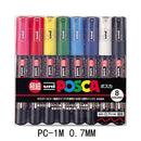 UNI POSCA 马克笔 PC-1M PC-3M PC-5M 套装 POP海报广告彩绘笔漫画绘画圆头文具Posca水性笔