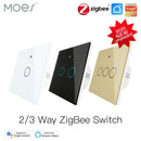 Moes ZigBee Wall Touch Smart Light Switch With Neutral/No Neutral,No Capacitor Needed Smart Life/Tuya Works with Alexa,Google