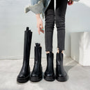 TUINANLE Chelsea Boots Chunky Boots Women Winter Shoes PU Leather Plush Ankle Boots Black Female Autumn Fashion Platform Booties