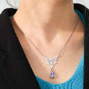 LIKGREAT Celtics Knot Wicca Triquetra Pendant Necklace Pearl Crystal Rhinestone Chain Choker Necklaces for Women Vintage Jewelry