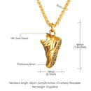 U7 Sport Shoe Necklace Stainless Steel Running Shoe Pendant Necklace Gift for Runner Steampunk Men Punk Jewelry Gifts P1186