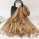 2022 Winter Scarf Solid Thick Women Cashmere Scarves Neck Head Warm Hijabs Pashmina Lady Shawls And Wraps Bandana Tassel