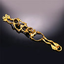 U7 Gothic Skull Bracelet for Men Stainless Steel Steampunk Heavy Skeleton Wristband Chains Halloween Party Accessories