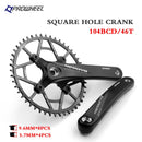 PROWHEEL 方孔牙盘 104BCD 170/175毫米曲柄 30/32/34/36/38/40/42/44/46/48/50/52T 窄宽齿片 山地自行车牙盘